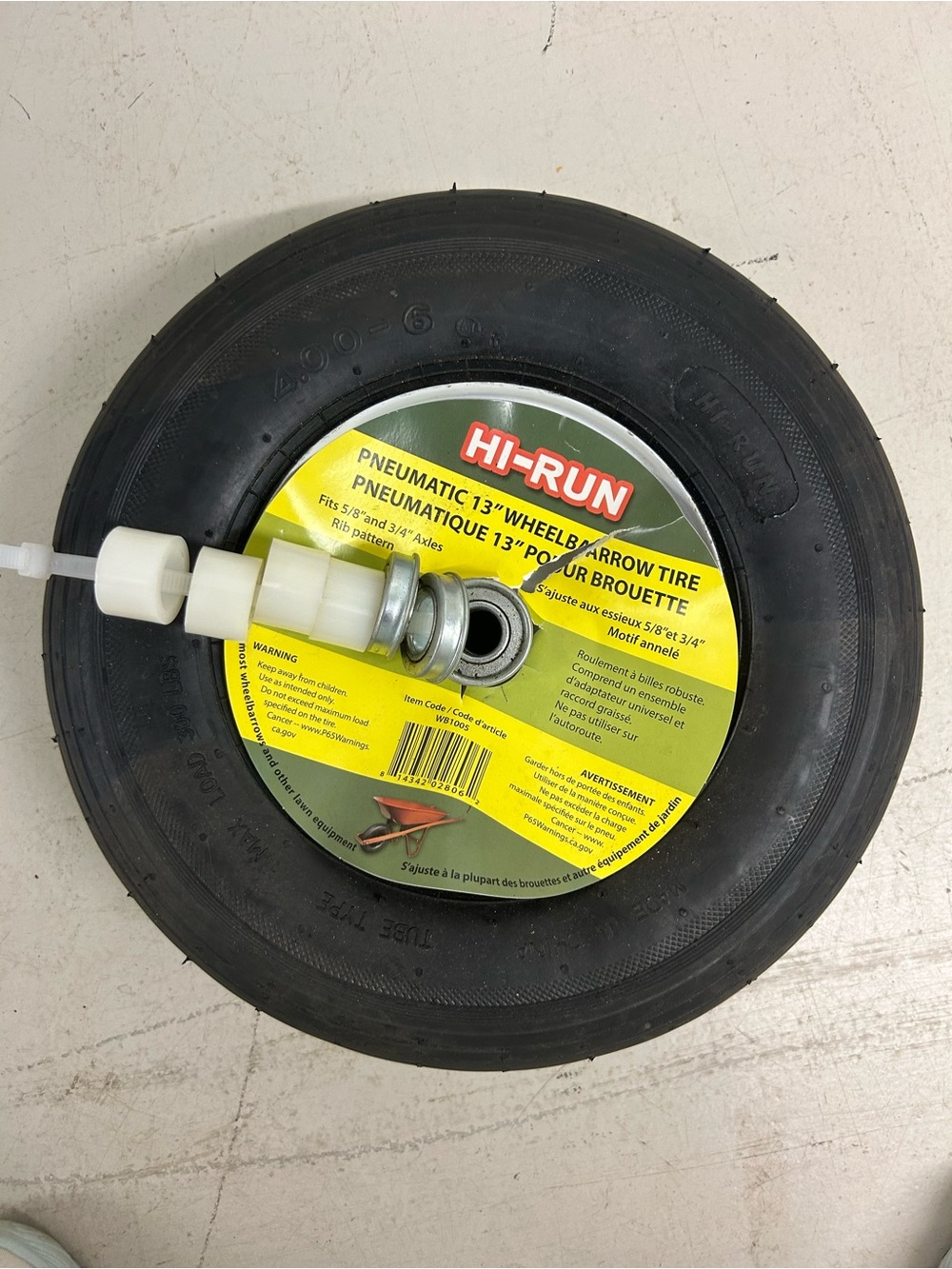 Black 13" Pneumatic Wheelbarrow Tire